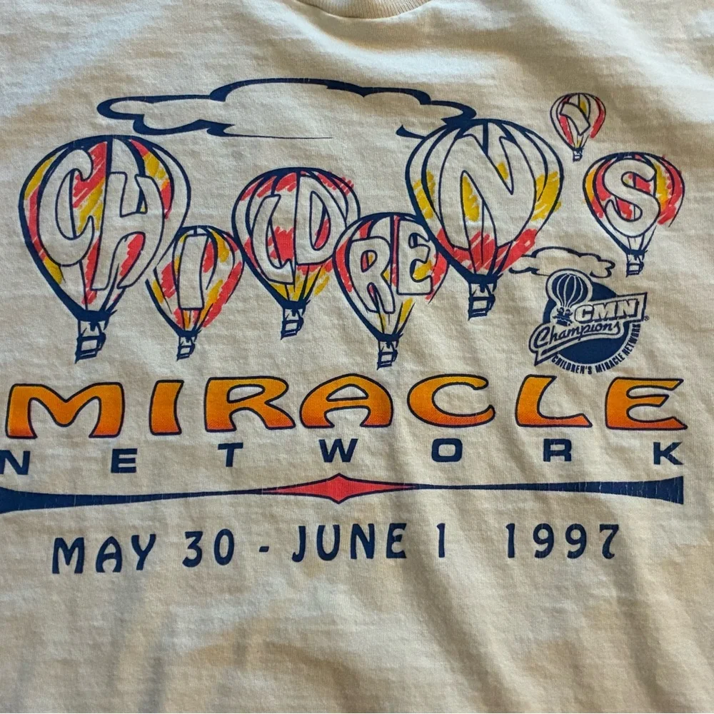 Vintage 90’s Children’s Miracle Network T-Shirt Fruit of the Loom USA L Balloon - Picture 2 of 10